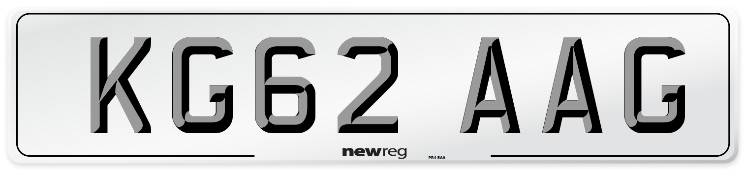 KG62 AAG Number Plate from New Reg
